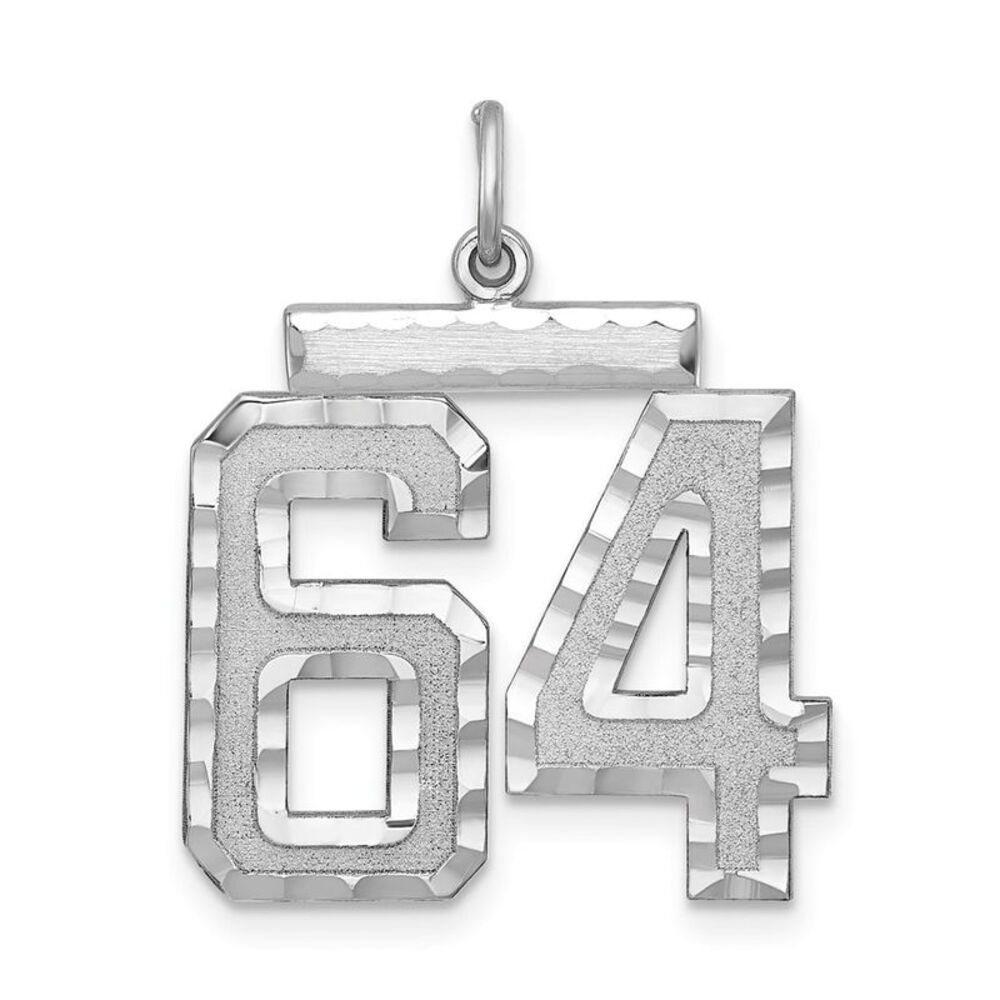 Sterling Silver, Varsity Collection, Large D/C Pendant, Number 64